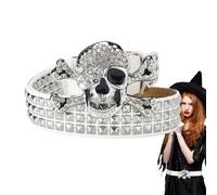 Générique Belt, Skull Belt, Gothic Belt with Bright Pyramid Skull Belt, Rivetti Studded Belt for Men, Goth Skull Belt for Women, Fashionable Gothic Belt with Bright Pyramid Studs for Everyday Wear,