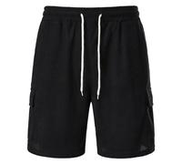 Générique Bermuda da da uomo, stile moderno, casual, tinta unita, lunghezza a cinque punti, con tasche comode per il tempo libero e l'uso quotidiano, Le Noir, L