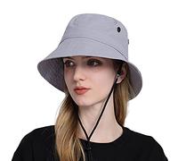 Générique Berretto blu cappello da sole da donna a tesa larga cappello da spiaggia cappello a secchiello regolabile cappelli estivi berretto taxi driver, grigio, Taglia unica