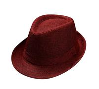 Générique Berretto da uomo rosso jazz retrò Soild Britannica cappello da sole cappello da sole messicano Sombrero, rosso, Taglia Unica