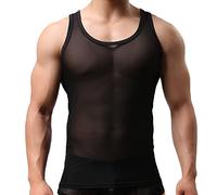 Générique biancheria intima Uomo Slip Traspirante Camicie Senza Maniche Biancheria da Notte Vedere Attraverso Gilet Casual Confortevole