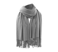 Générique Bianco Bambino capelli, Imitazione tinta unita, sciarpa versatile e calda per le donne di seta capelli, grigio, Taglia unica