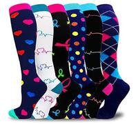 Générique Bianco Ginocchio 6 Pack Socks For Women and Men Circulation Support For Running Athletic Nero Ragazza 3 Anni, Le Noir, L
