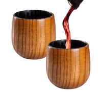 Générique Bicchiere da Whisky in legno, set di 2 decorazioni per tavolo antico, tazza da caffè, bicchiere da Whisky in legno, per caffè, vino, birra, regalo di papà, compleanno, casa, bar