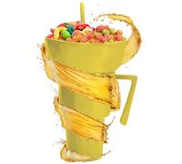 Générique Bicchiere per bevande e snack | Bicchiere snack e bevande per con cannuccia | Capacità alimenti e bevande per viaggi Tè Latte Succhi Dolci Frutta Scuola Campeggio Spiaggia