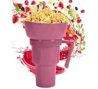 Générique Bicchiere per bevande e snack - Tazza da bere con ciotola per snack in alto - Porta bevande e contenitore per alimenti a prova di perdite per viaggi pic-nic, spiaggia, campeggio sera