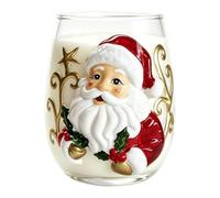 Générique Bicchieri da bere decorativa stagionale senza piede | Bicchiere da vino natalizio 3D Babbo Natale e pupazzo di neve per tè, succo, cocktail, acqua, soda, birra, latte, festa