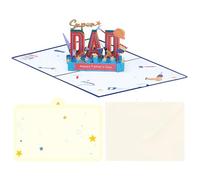 Générique Biglietto di auguri per papà | 3D ad alta precisione | Biglietto ringraziamento per padre | per uomo marito nonno compleanno Capodanno vacanze casa interni esterni