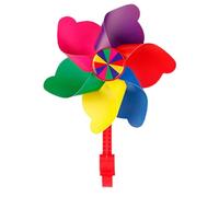 Générique Bike Handlebar Windmill - Rainbow Garden Decoration | Kids Bicycle Accessory | PVC PP Safe Soft Blade Rotating Toy No Corners for triycle Scooter Stroller 16,5 cm Rod Diameter 2-2,5 cm