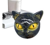 Générique Black Cat Figurine, Golden Eye Cat Statua, 3,15 x 2,76 x 2,36 pollici, Ceramic Feline Ornament, Decorative Animal Sculture, Tabletop Accent, Home Decor for Shelf Kitchen Bathroom Wall