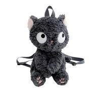 Générique Black Cat Plush Backpack, Realistic Stuffed Cartoon Cat Small Bag, Soft Plush Backpack with Adjustable Straps for Kids and Adults, Cute and Cozy Cat Plush Backpack for Daily Use,
