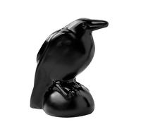 Générique Black Obsidian Crow - Crystal 1.18 inch | Halloween with Stone Crow Statue, Dining Table, Workplace | Standing Crows for Halloween Decor for Home Display