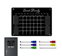 Générique Blackboard magnetico cancellato a secco - Lavagna nera cava secca | Lavagna nera trasparente a secco riutilizzabile con 6 pennarelli cancellabili per cucina, ufficio, casa