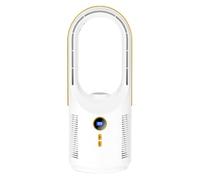 Générique Bladeless Fan, Desk Air Circulator, Quiet Night Light, 5-Speed ricaricabile, portatile 1800 mAh, multiuso, compatto, ideale per campeggio, viaggio, camera da , lavoro e auto