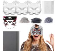 Générique Blank Cat Masque, Materiale Kit per maschera, costume Prop Craft, maglia e felt Sheet Accessory for Men Women Cosplay Masquerade, Fosters Imagination, 7,48 x 6,69 Inches