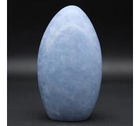 Générique Blocco di calcite blu da porre da 490 grammi e 105 millimetri, minerale calcite del Madagascar, naturale e autentico, opera esclusiva, pietra da collezione, pietra di purificazione