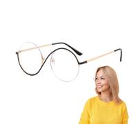 Générique Blue Light Blocking Glasses, Retro Round Half-Frame Eyewear, 5,51 x 2,17 x 1,77 pollici Anti-Eye Strain Computer Glasses for Students Drivers, Reading, Travel, Work, Family Use