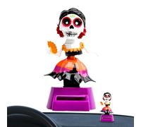Générique Bobbing Head Skull, Solar Bobbing Ornament, 4,33 pollici Skeleton Dashboard Doll, Exquisite Fun Figurine for Car Desk Decor Gifting to Friends Adults Coworkers Lovers Use