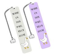 Générique Bookmarks - 2 Pezzi Silly Goose Stainless Steel Bookmarks | Metal Bookmark | Metal Bookmark for Bookworm | Funny Cute Page Maker Accessories for Women Men Teachers Students