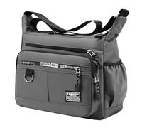 Générique Borsa a tracolla, borsa da uomo e da donna, impermeabile, impermeabile, con chiusura lampo multipla, borsa a tracolla, ideale per chiavi telefoniche e quotidiane, 12,2 x 9,45 x 4,72 cm