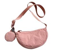 Générique Borsa a tracolla curva da donna piccola borsa a mezza luna Nylon, Rosa, Se référer au descriptif