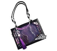 Générique Borsa a tracolla da donna, casual, elegante, vintage, ideale per shopping, viaggi, tempo libero, tutti i giorni, Viola / Nero, Se référer au descriptif, Fare riferimento alla descrizione