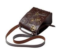 Générique Borsa a tracolla in pelle - Borsa a tracolla RAMPUNK regolabile, borsa a sfera a 2 scomparti per banca di potere, carte, tablet, chiavi