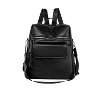 Générique Borsa da donna grande zaino da donna | grande borsa in PU | borsa per libri versatile con ciondolo con cerniera e nappa, alla moda per lavoro e scuola, Nero , Se référer au descriptif, Fare