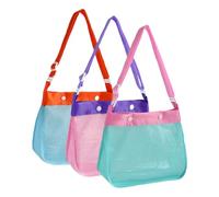 Générique Borsa da spiaggia a rete - zaino da spiaggia impermeabile in rete, tote per raccolta di conchiglie con bottoni per ragazzi e ragazze, nuoto per vacanze all'aperto