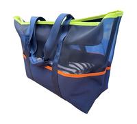 Générique Borsa da spiaggia in rete da donna, borsa estiva impermeabile, multiuso, per vacanze, piscina, corsa, spiaggia, asciugamano scarpe, Blu scuro, Se référer au descriptif