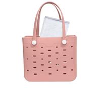 Générique Borsa da spiaggia per la spiaggia, borsa da viaggio con fori per donne e ragazze, Rosa, Se référer au descriptif