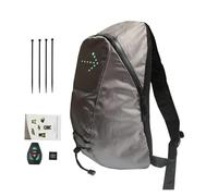 Générique Borsa da trekking a LED | Zaino da bicicletta telecomandato a 4 segnali LED disponibile | alta visibilità con lampeggiante, borsa ricaricabile USB per una guida sicura, grigio, Se référer au