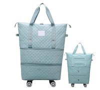 Générique Borsa da Viaggio Pieghevole Borsa da Viaggio Pieghevole Espandibile Borsa per Bagagli con Ruote Rimovibili, Valigia di Grande Capacità per Genitori, Viaggi d'affari, Campeggio Donna, blu, Se