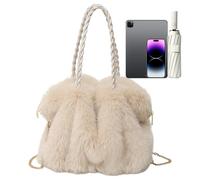 Générique Borsa invernale con tracolla staccabile, in peluche, grande, casual, per escursioni, lavoro, passeggiate, shopping, trasporto quotidiano, campeggio, sport, Beige, Se référer au descriptif