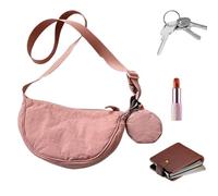 Générique Borsa mezza luna piccola in nylon, borsa mezza luna a tracolla Nylon, Rosa, Se référer au descriptif