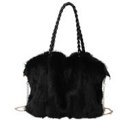 Générique Borsa morbida - Con Cinghia staccabile Peluche Grandi Forniture Casual,Borse Invernali Per Donne - per Lavoro Shopping Viaggi Sport Avventura Outdoor Campeggio Fitness, Nero , Se référer au