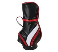 Générique Borsa per bottiglie di vino, PU Carrier with Multiple Pockets Storage Pouch, Singola bottiglia Wine Cooler Bag for Beach Golfer Parties Picnic Tool Beach Accessory, nero/rosso, Se référer au