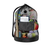 Générique Borsa per calcio palline, calcio Mesh Storage Bag, Extra Large Sport Equipment Net Pouch for Athletes Adults Teens, Heavy Load Organizer, Outdoor Training Gym Game Day Use