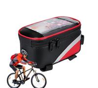 Générique Borsa per telaio da bicicletta impermeabile - doppia cerniera porta telefono custodia riflettente per tubo | borsa portaoggetti per telaio da ciclismo per accessori equita