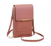 Générique Borsa per telefono touch - piccola borsa da donna 7,48 pollici | borse a tracolla in pelle PU - eleganti borse da viaggio con cerniera e finestra trasparente per telefono, carte, chiavi