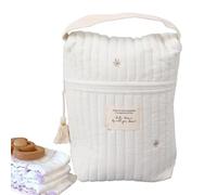 Générique Borsa portaciuccio, borsa portaoggetti per pannolini, borsa portaoggetti per pannolini trapuntata, multifunzione, in tessuto, borsa portaciuccio, portatile, con manico per salviette, bibero