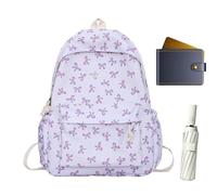 Générique Borsa scuola per ragazze - Borsa scuola con in poliestere | zaino con, tracolla da viaggio per ragazze del college, grande capacità, zaino casual per ombrello, taccuino, malva