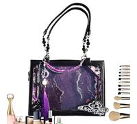 Générique Borsa Tote Donna | Elegante Borsa A Tracolla Casual | Tracolla Estetica per Shopping Streetwear Vacanze Appuntamento Quotidiano Passeggiata Libero, Viola nero, Se référer au descriptif