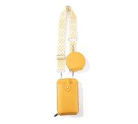 Générique Borse a Tracolla per Telefono Portatile, Donna Piccola Borsa a Tracolla con Mini Portafoglio, Crossbody Pochette Besace Borsa Messenger Telefono in Pelle PU con Tracolla Regolabile, giallo