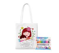 Générique Borse Tote Vuote | Borsa scarabocchi | Arte Creativa Educativa per la Festa della Mamma con Penna di Pittura Attività Giocose per i 3 Anni, stile 7, Se référer au descriptif