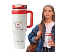 Générique Bottiglia isotermica - 1 l - Borraccia termica a prova di perdite, con manico, design a motivi, per caffè, bevande, scuola per adulti