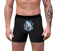 Générique Boxer Natale Uomo Calecon Personalizza Uomo Pere Natale Microfibra Pantaloncini Biancheria intima Novità Biancheria intima Morbido E Traspirante Pantaloncini Slip Tessuto Confortevole, Nero