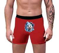 Générique Boxer Natale Uomo Calecon Personalizza Uomo Pere Natale Microfibra Pantaloncini Biancheria intima Novità Biancheria intima Morbido E Traspirante Pantaloncini Slip Tessuto Confortevole, rosso