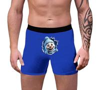 Générique Boxer Natale Uomo Calecon Personalizza Uomo Pere Natale Microfibra Pantaloncini Biancheria intima Novità Biancheria intima Morbido E Traspirante Pantaloncini Slip Tessuto Confortevole, blu