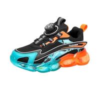 Générique Boys Spring Summer and Autumn Mesh Breathable Rotating Buckle Adjustable Shoelaces Medium e Large Children's Casual Sports Shoes s, arancione, 34 EU